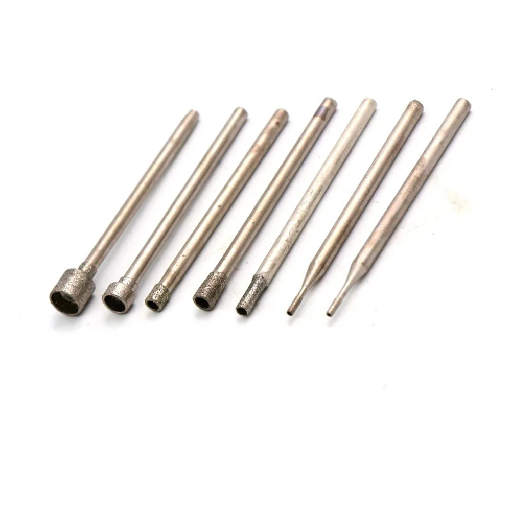 10pcs Diamond Grinding Needle Head 2.35MM Shank Special Concave Craft  Jade Burs For Jewelry Making