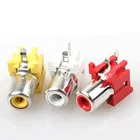 Гнездо RCA с одним отверстием, концентрическое гнездо AV, разъем для аудио и видео, ЖК-ТВ, AV3 отверстия, желтый, белый и красный, 15 мм, разъем с головкой лотоса