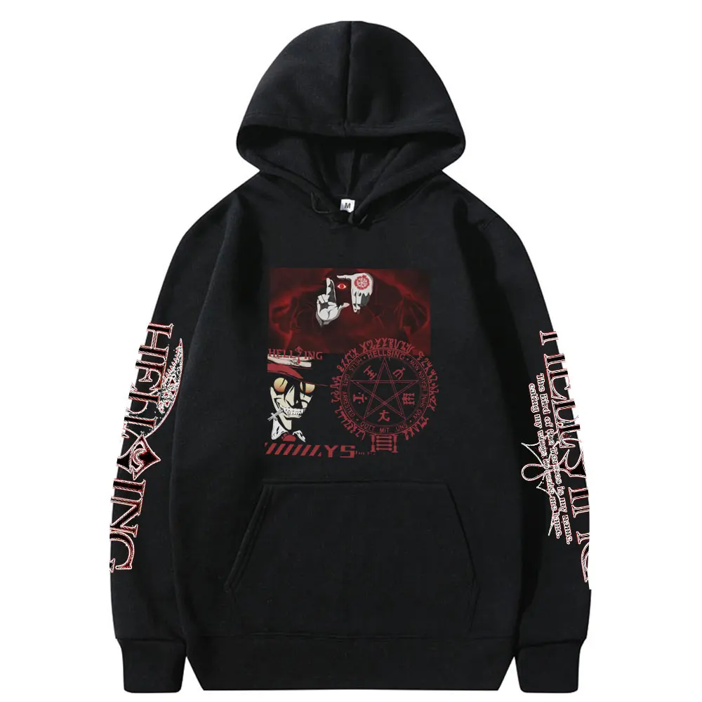 

New Hellsing Anime Alucard Vampire Hunter Hoodie Men Novelty Graphic Print Streetwear Man Woman Long Sleeve Oversized Sweatshirt