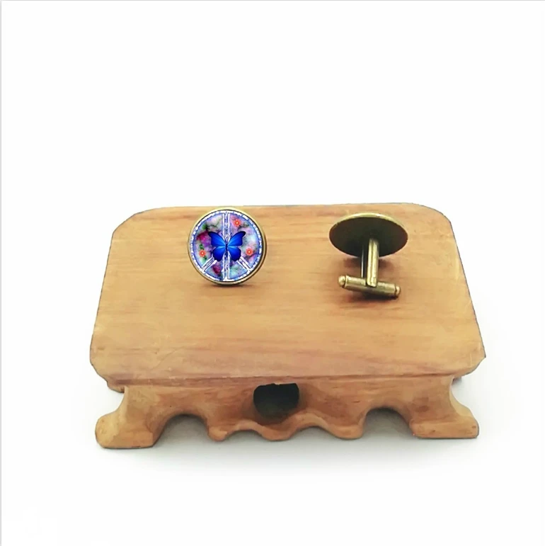 2019 New Fashion Pop Peace Logo Butterfly Cufflinks | Украшения и аксессуары