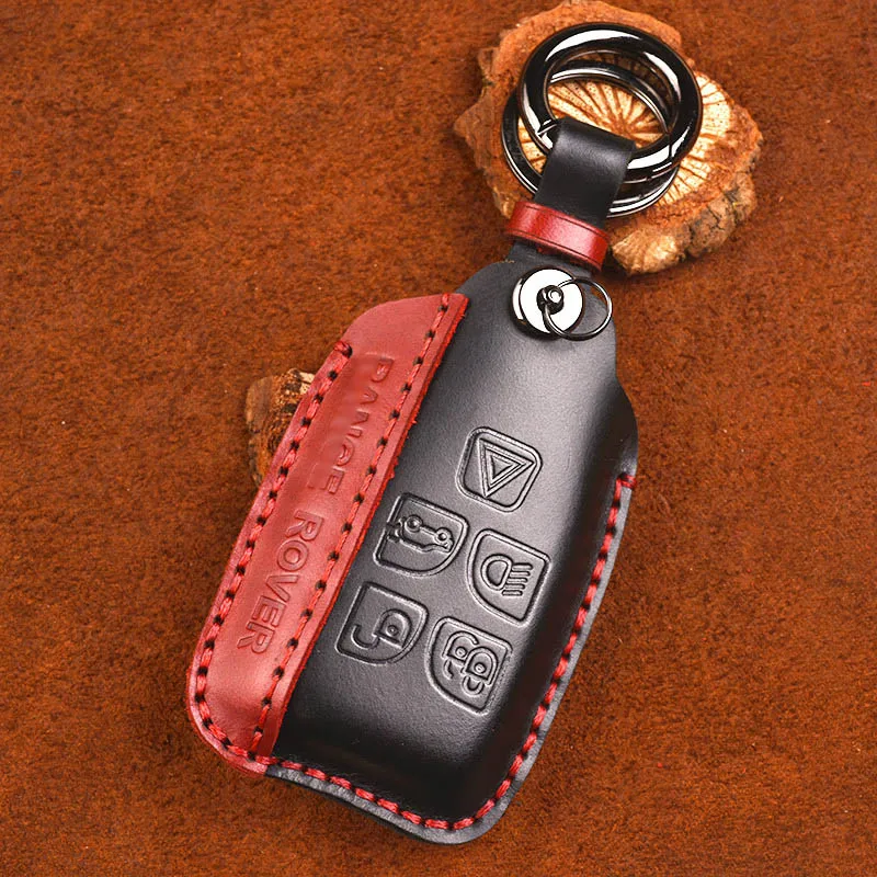 

Leather Car Remote Key Fob Shell Cover Case for Land Rover RANGE ROVER SPORT Evoque Freelander 1 2 Found 2 3 4 A8 For Jaguar XF
