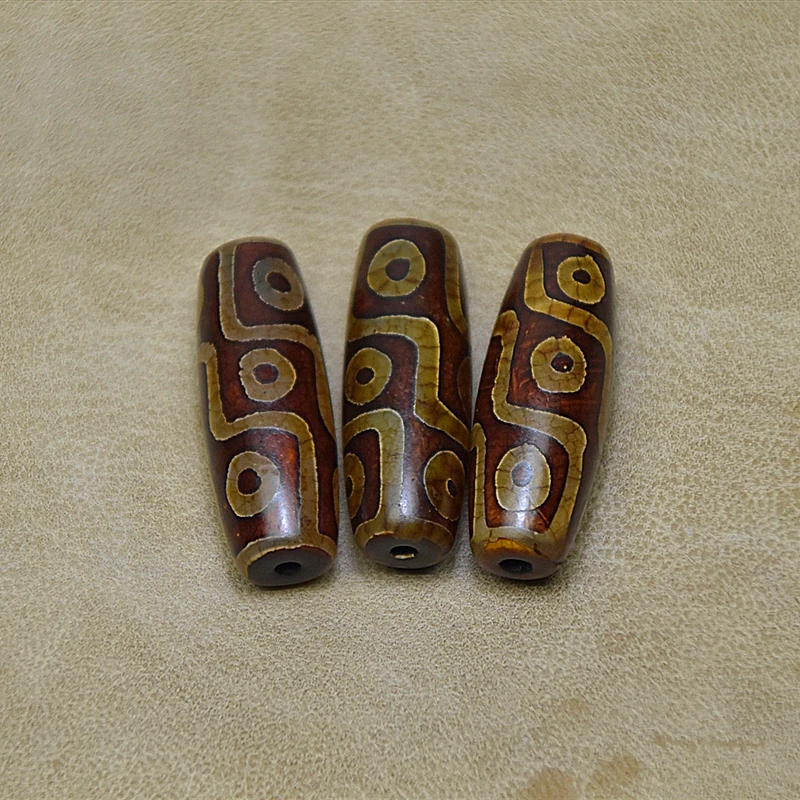 Fire roasted brown agate beads Tibet 9 eyes DZI 15*41mm men and women jewelry DIY free shipping | Украшения и аксессуары