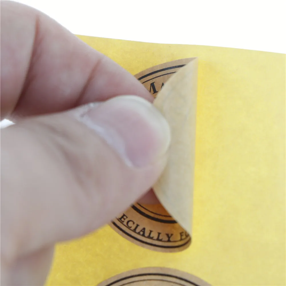 

10 sheets Thank You Heart Adhesive Sealing Stickers Kraft Label Sticker DIY Handmade Gift Cake Candy Paper Tags