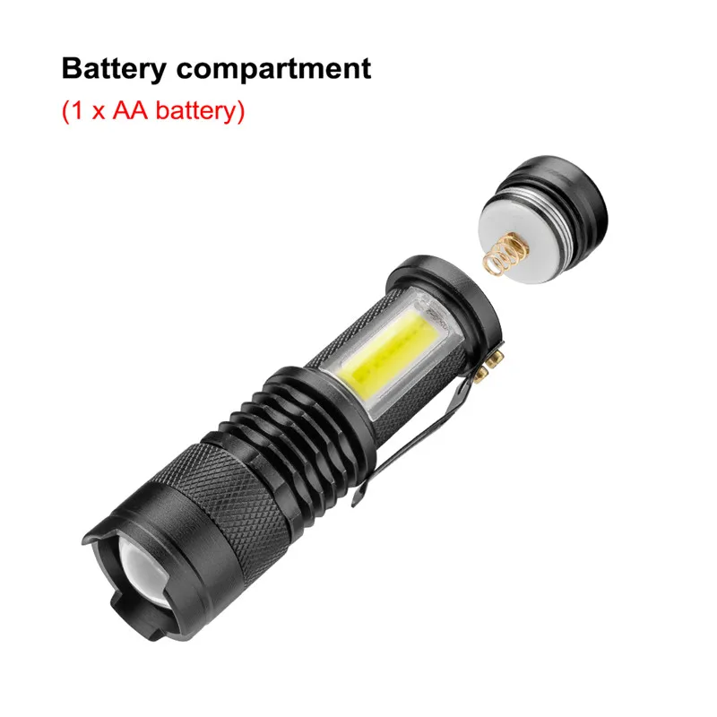 Светодиодный мини-фонарь онарик с COB матрицей светодиодная лампа AA 14500 черный лм