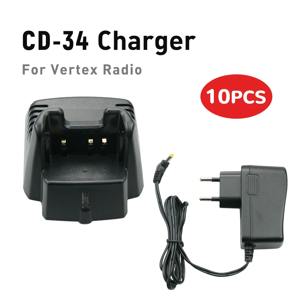 10X CD-34 Desktop Rapid Battery Charger for Vertex Handheld Radio VX-351 VX-354 VX351 VX354