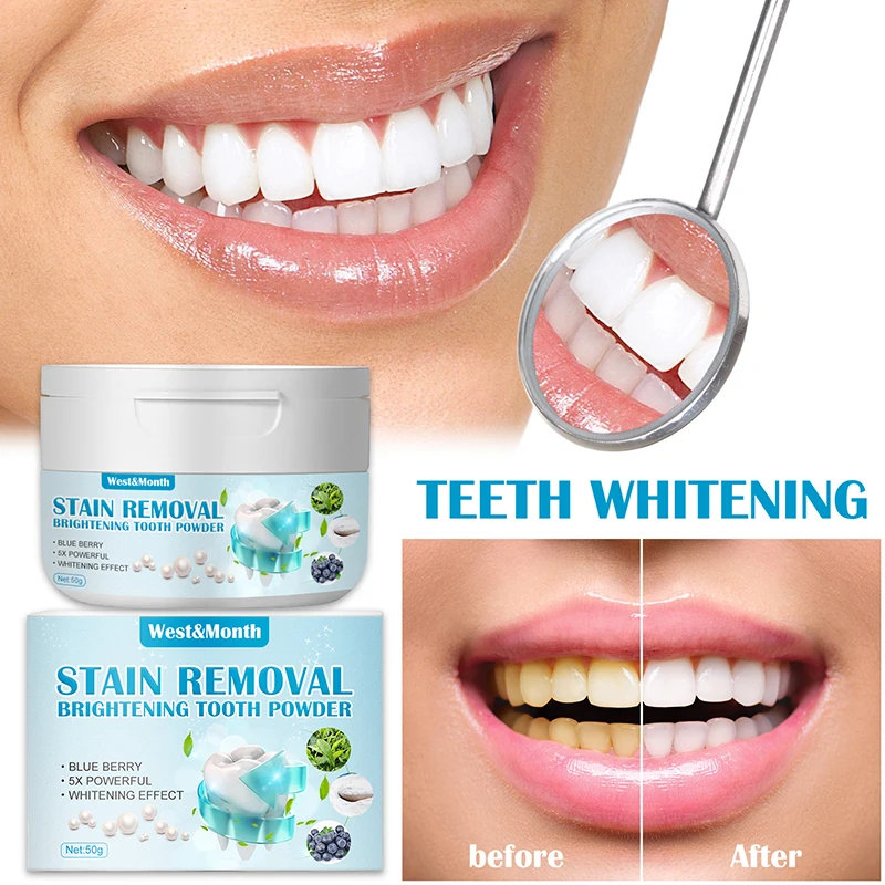 

1Can Teeth Removing Powder Blueberry Baking Soda Whitening Solution Oral Care Teeth Powder For Tooth Stains Righten Whiten Teeth