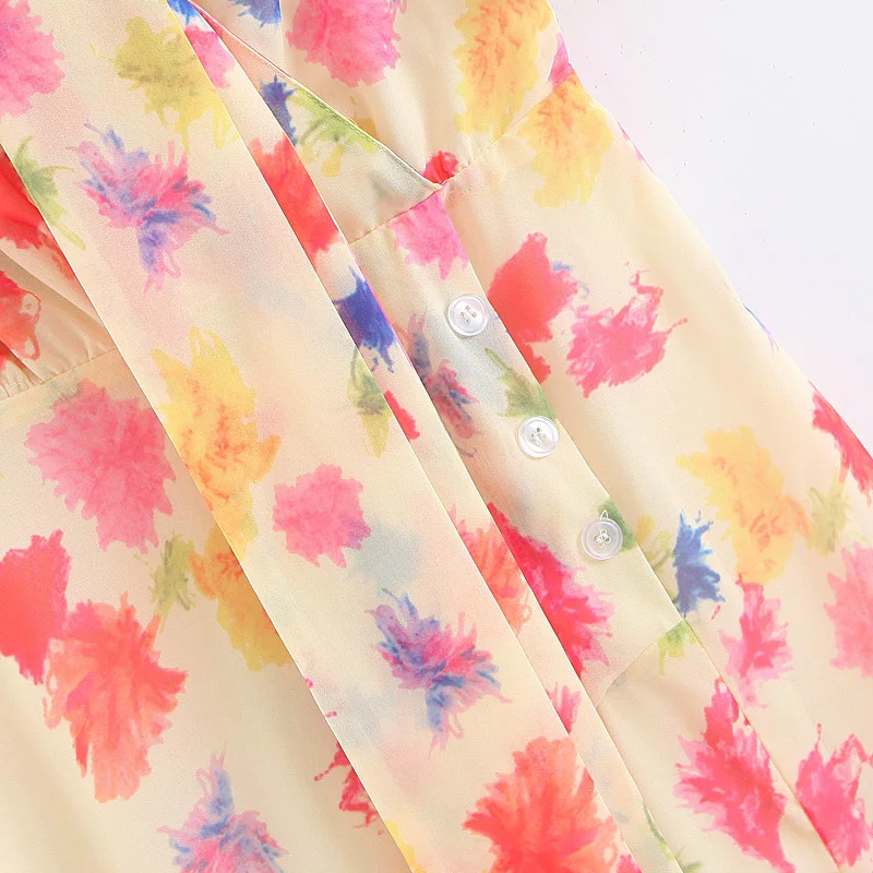 GLAUKE женские европейские блоггеры Ретро декольте лента ослепительный цвет Краска