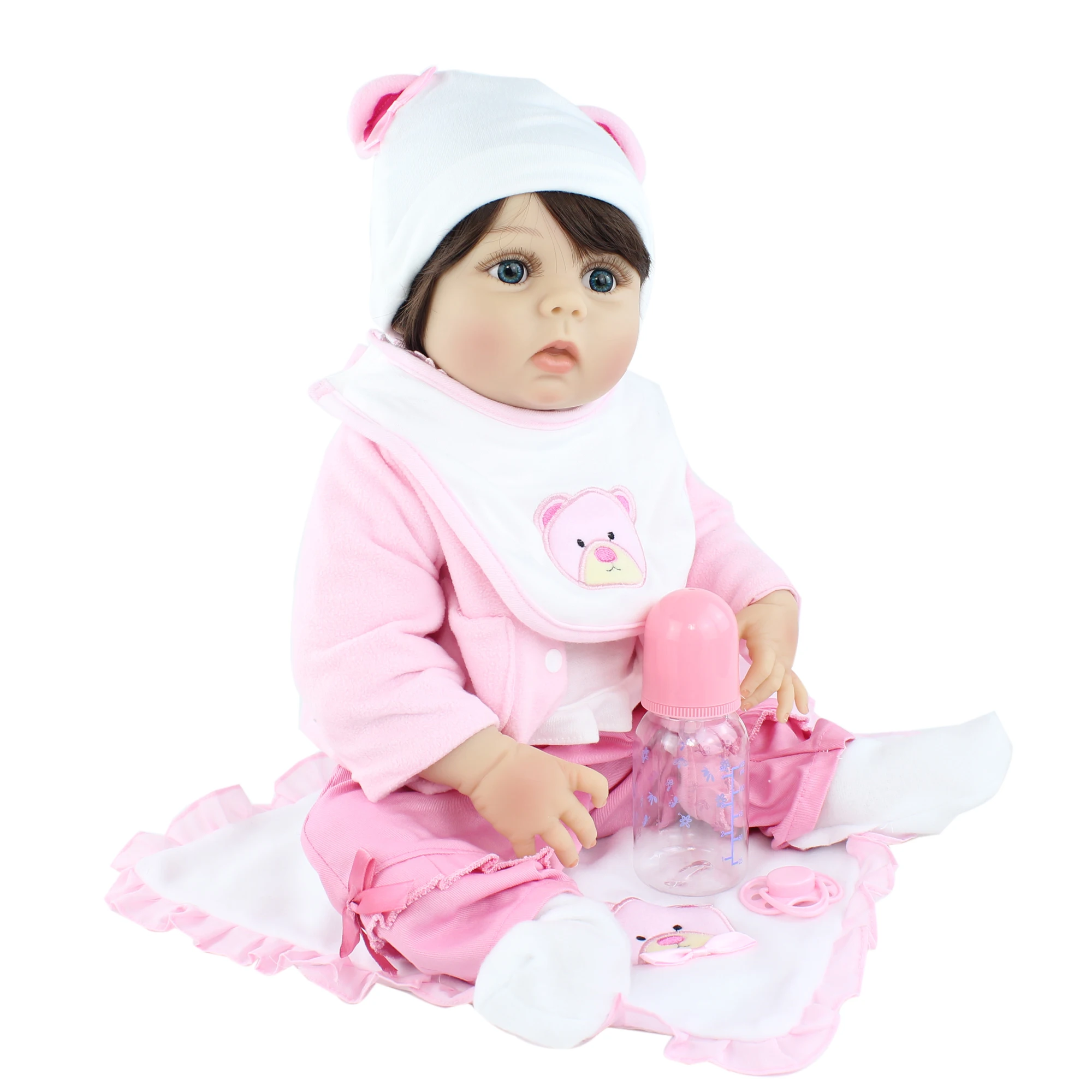 55 см полный силиконовый корпус Reborn Baby Doll для девочек мягкая виниловая