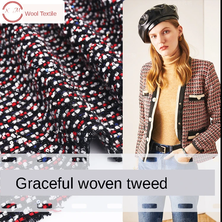 2020 новые твидовые маленькая Очаровательная ветровая ткань 20 шерсть 80 полиэстер