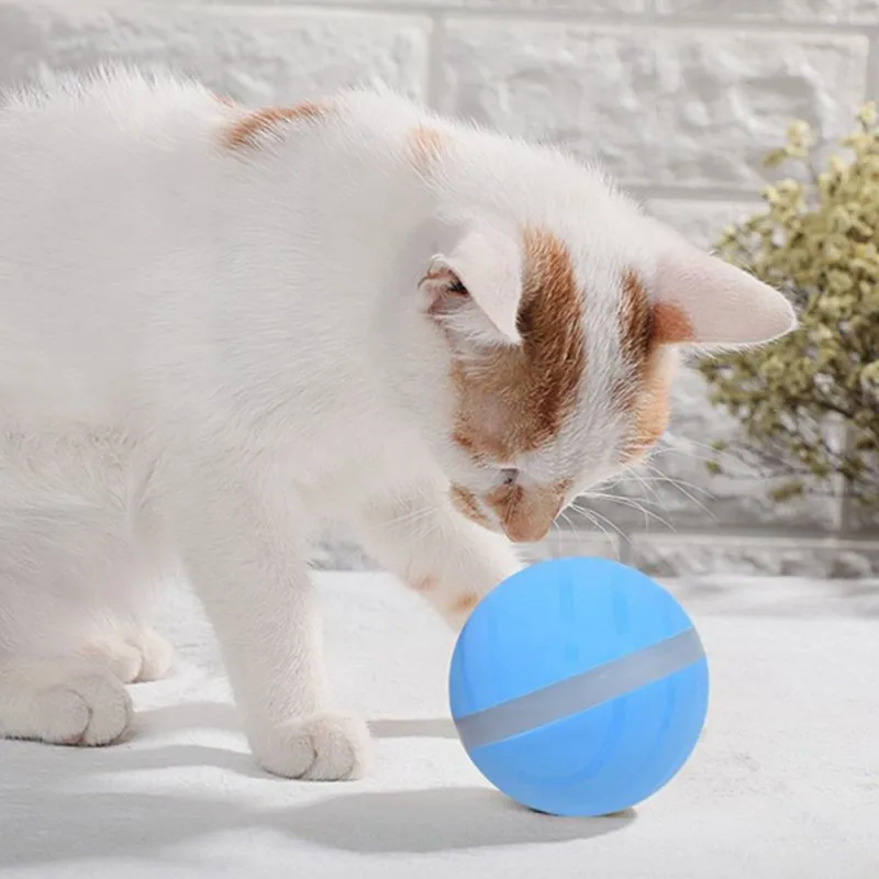 

Pet LED Rolling Flash Ball Toy USB Smart Jumping Dogs Interactive Ball Automatic Teaser Cat Toys Pet Play Game Supplies