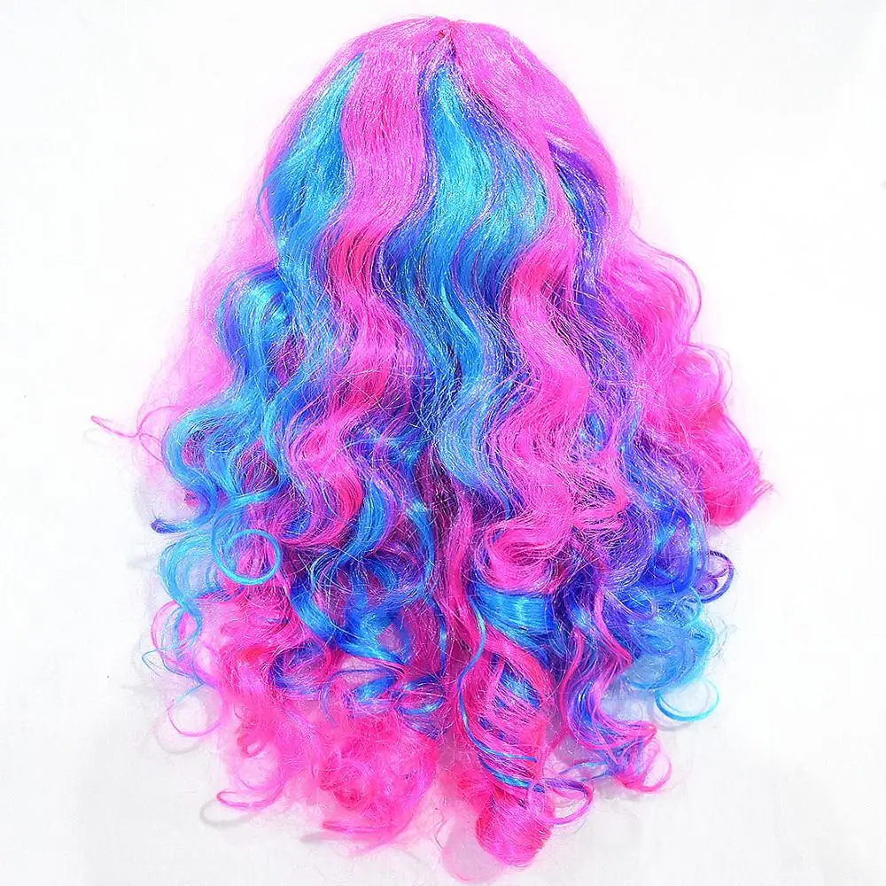 wig Нарядный костюм из 3 предметов для костюмированной вечеринки; Детский костюм; куртка и штаны; фиолетовые платья с короткими рукавами для девочек; маскарадная одежда; C32610CH - Цвет: wig