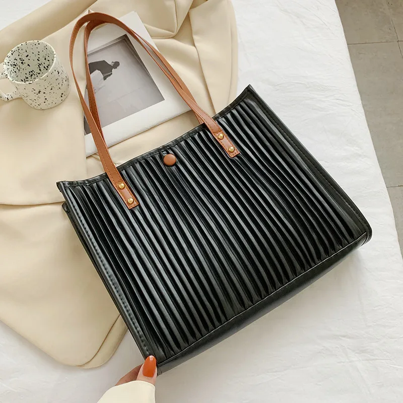 

Handbag Women's PU Leather Shoulder Bags Female High Quality Large Capacity Totes Casual Fashion Simple Shopper Bags For Women