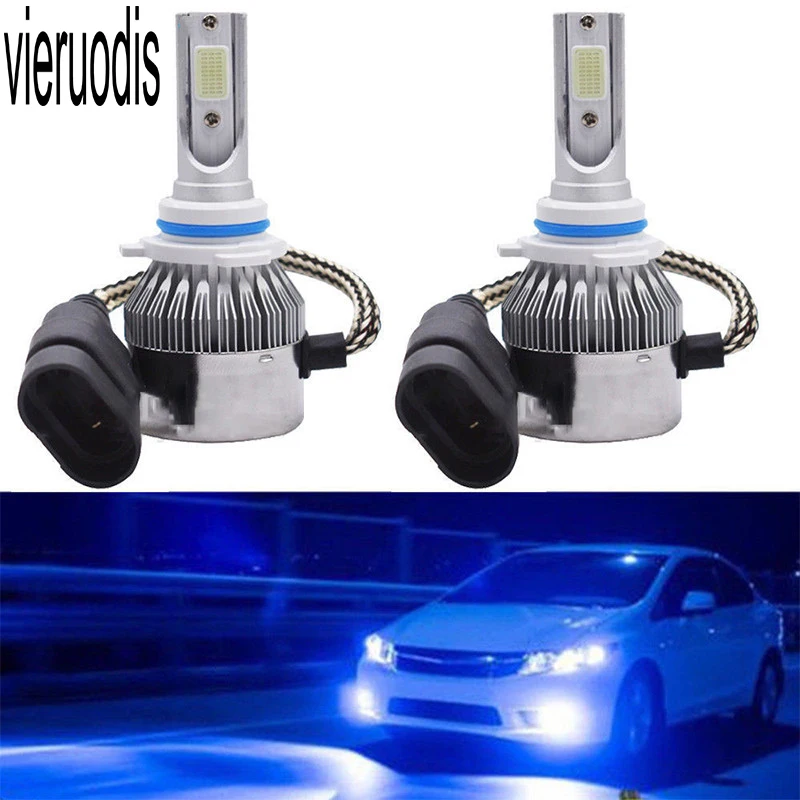 Vieruodis 2 шт Автомобильный светодиодный фары 8000 К Ice Blue H1 H4 H7 H3 H11 9006 автомобильных
