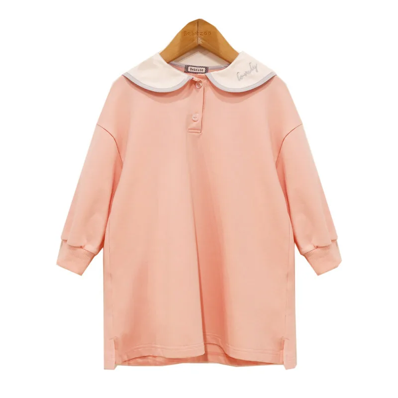 

Korean Style Girls Dress 2021 New Hit Kids Princess Dresses Baby Girl Cotton Long Sleeve Pink Frock Fashion Children Clothing