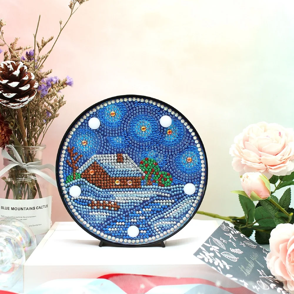 

DIY светильник «Алмаз» новый тип Снежный домик модный стиль фонарь-ночник орнамент на стол светящийся светодиодный Алмаз Картина ZXD040