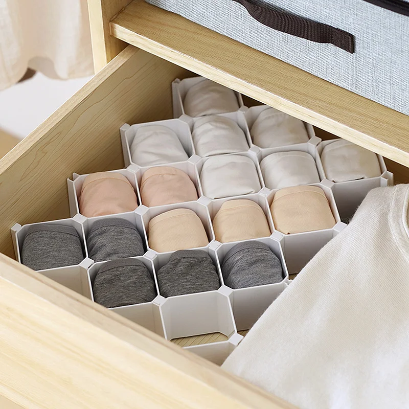 

Multifunctional 6Pc Drawer Honeycomb Partition Box Separator Grid Storage Box Drawer Drawer Sorting Underwear Socks Home Storage