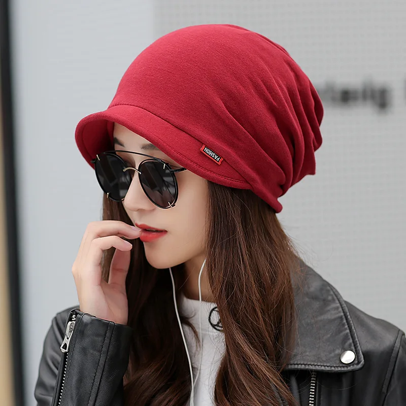 

Warm Winter Hat And Scarf Dual Purpose, Fashionable Soft Beanie Hat With Brim Knitted Hat, Women's Pullover Hat Cap