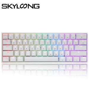 skyloong gk61 61 keys gaming mechanical keyboard usb wired rgb backlit gamer mechanical keyboard for desktop tablet laptop sk61 free global shipping