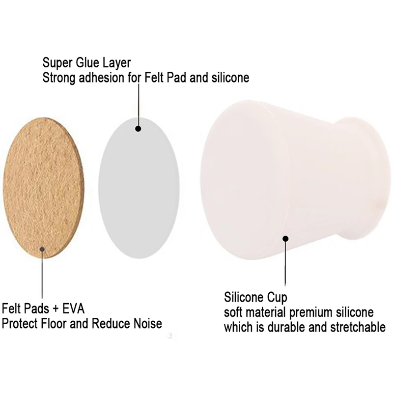 

Table Chair Leg Cap Pad Silicon Felt Furniture Leg Table Feet Protection Cover Non-Slip Floor Protector Home Decor