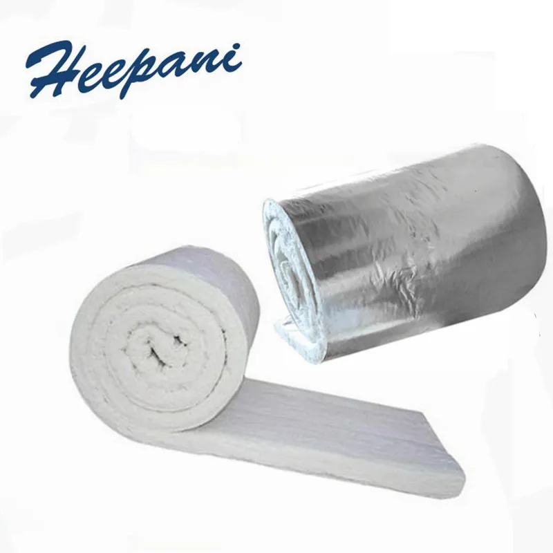50mmx610mmx1m aluminum silicate ceramic fiber fireproof and sound insulation needling blanket with single side aluminum foil