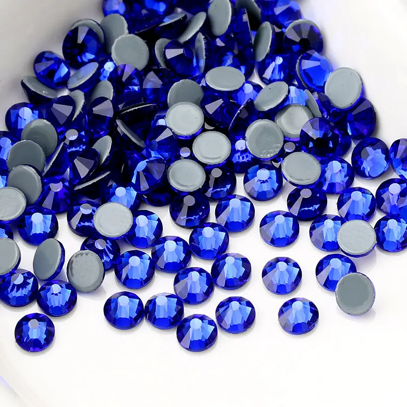 Высокое качество Сапфир горячей фиксации Стразы SS16 SS20 Хрустальное стекло железо