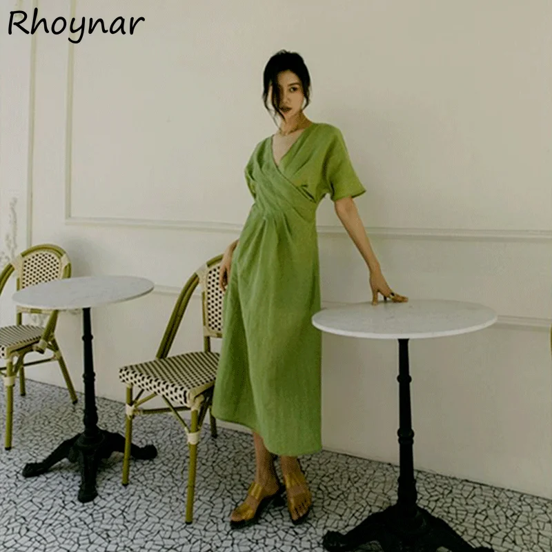 

Plus Size Dress Women French Vintage Solid Fashion Design Summer Sweet Batwing Sleeve Elegant Holiday Party Streetwear Vestido