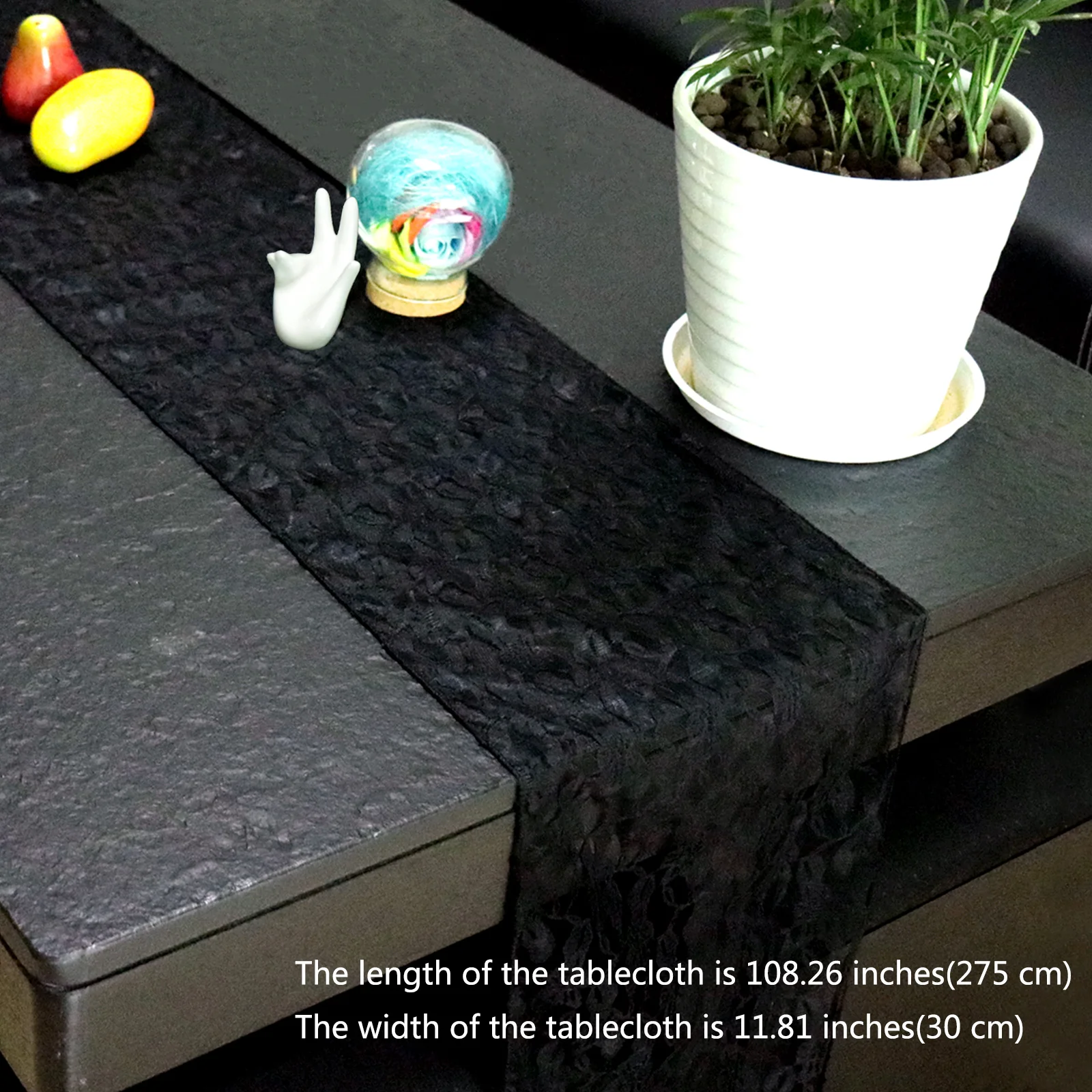 Белый/черный кружевной настольный бегун Современная длинная скатерть для стола