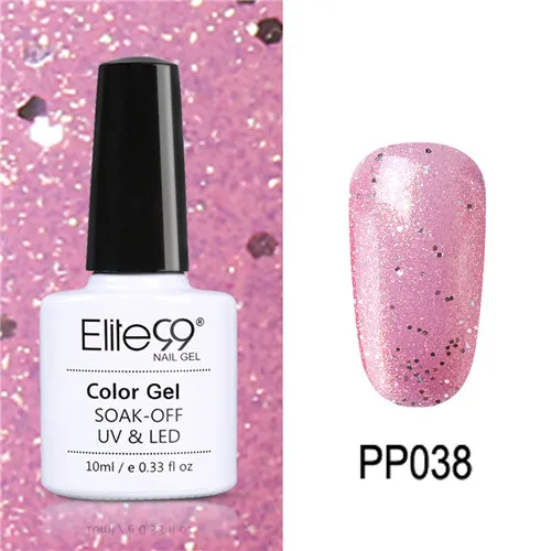 PP038 Elite99 10 мл Гель-лак для ногтей замачиваемый УФ красочный Фиолетовый лак для ногтей художественный Гель-лак для Ногтей Стойкий гель нужен основа и верхнее покрытие - Цвет: PP038