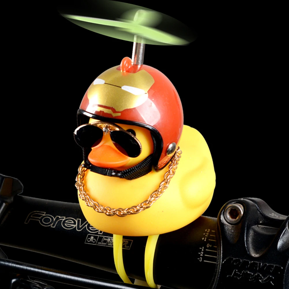 1Pc Luminous Standing Duck with Helmet Broken Wind Small Yellow Road Bike Motor Riding Cycling/Home Decor Figurines | Дом и сад