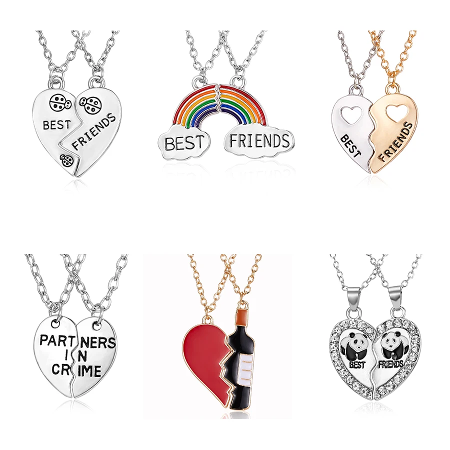 Belleper трендовая Подвеска для лучших друзей ожерелье Радуга разбитое сердце