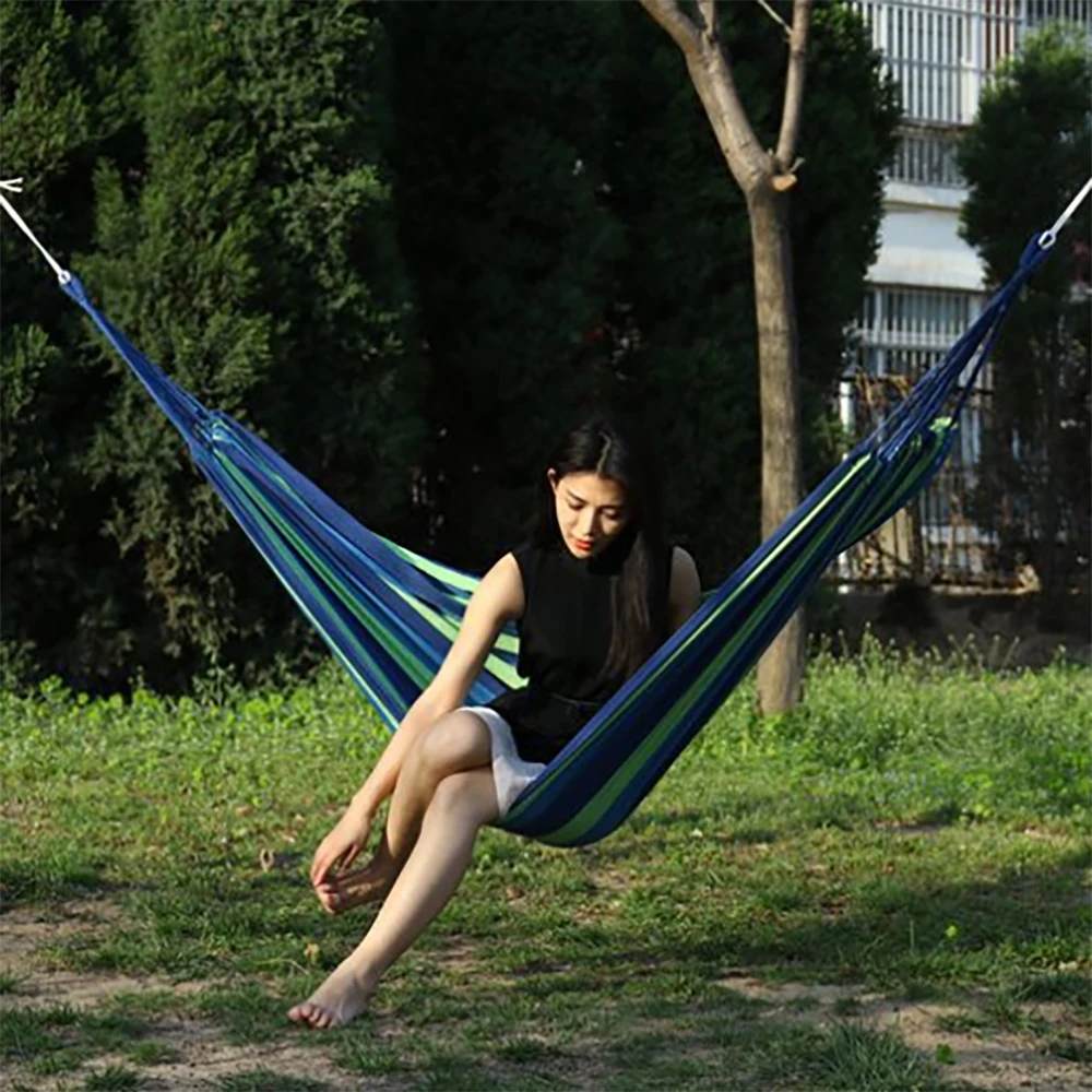 

Portable Hanging Hammock Indoor Home Bedroom Hammock Lazy Chair Travel Outdoor Camping Swing Chair Thick Canvas Bed Hammocks