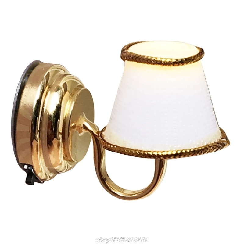 

1:12 Scale Mini Wall Lamp with LED Light Model Dollhouse Furniture Miniature M29 21 Dropshipping