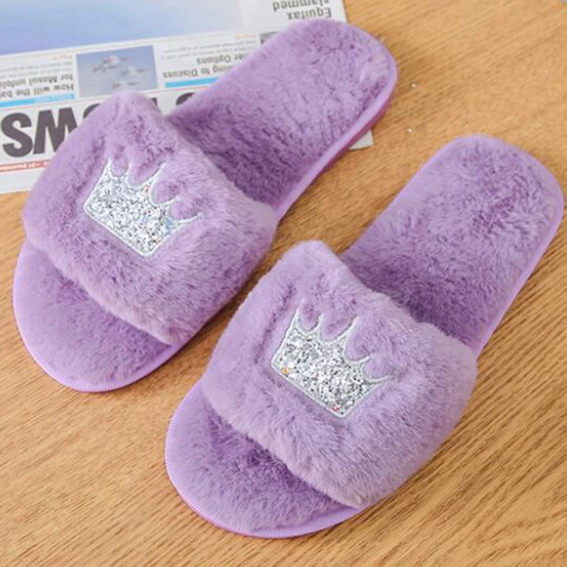 2020 хлопковые тапочки Женские новые зимние меховые туфли на плоской подошве