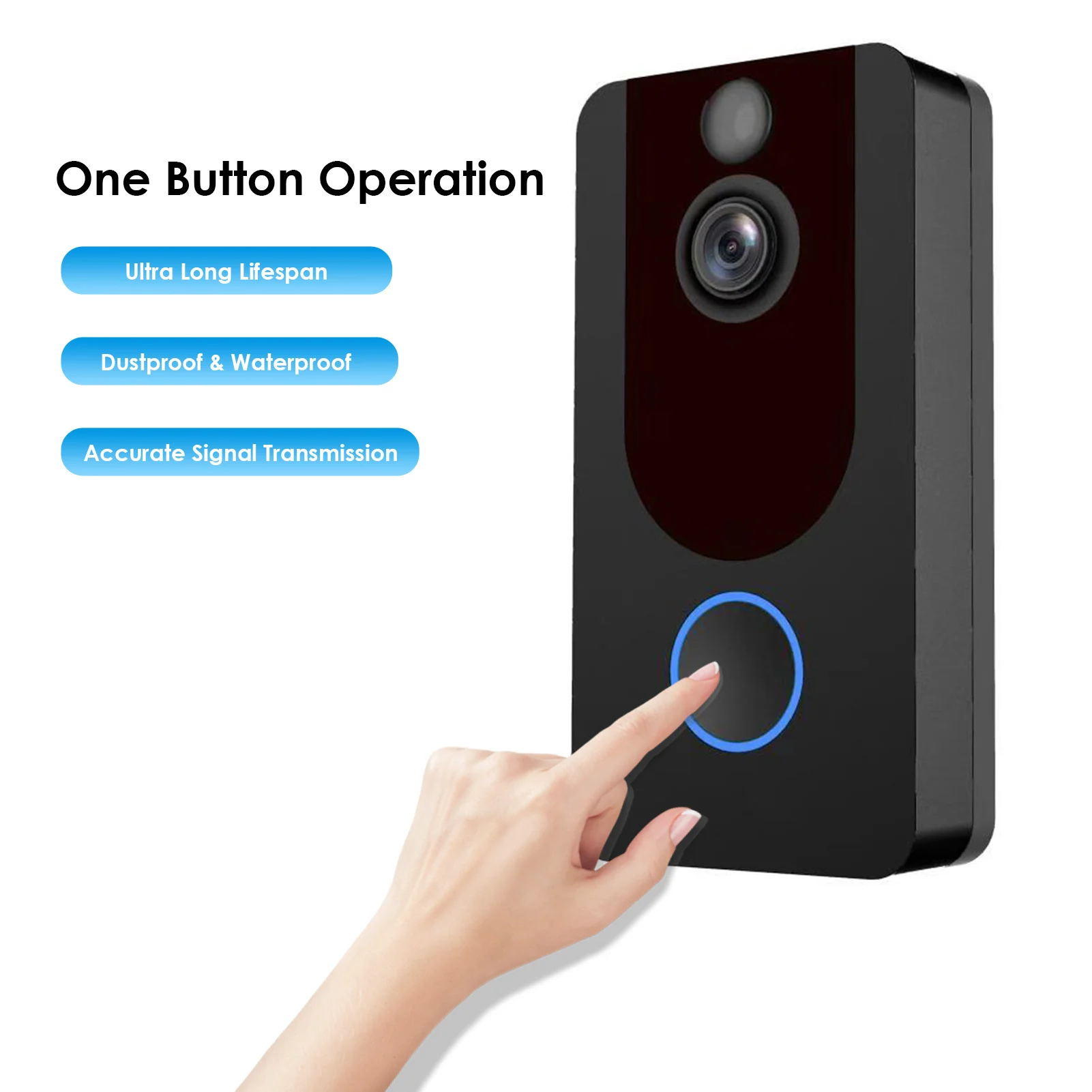 

Video Doorbell Wifi 1080P Security Camera Door Bell Motion Detection Night Vision Two-Way Talk & Real-time Video Doorbell
