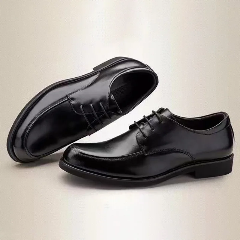 Кожаные туфли для мужчин стильные удобные деловые мужские модельные размеры 38-47 #