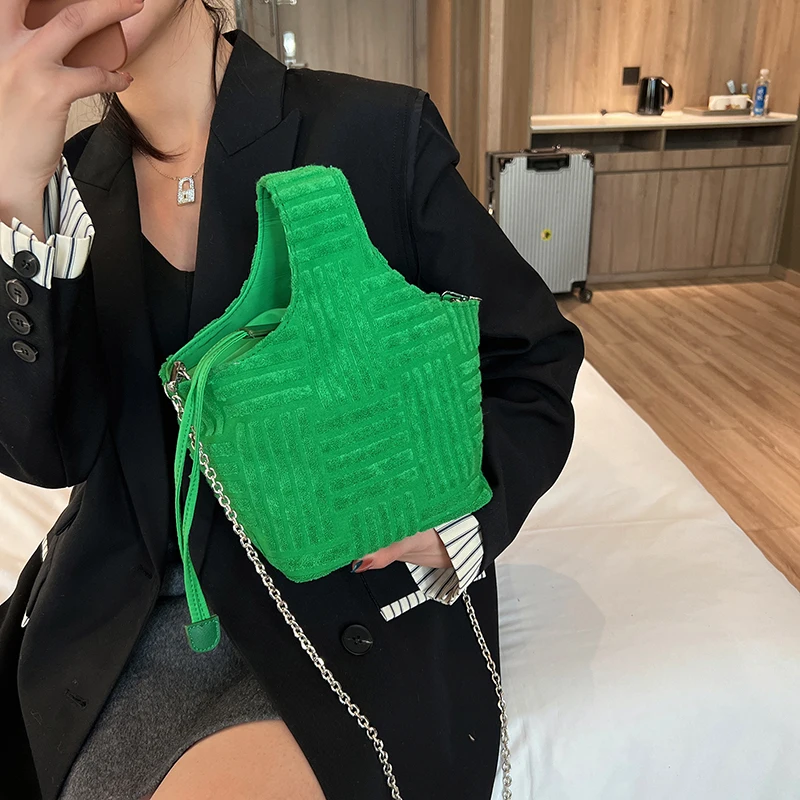

Brand Bucket Bag for Women High Quality Suede Shoulder Bag Green Handbags Designer Purses Crossbody Bag Cute Satchel Hand Bags