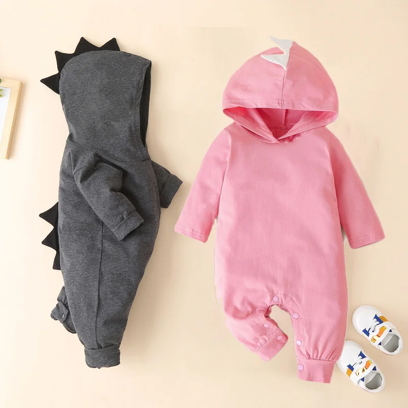 

Cartoon Baby's Romper Solid Baby Girl Dinosaur Sleepwear Newborn Jumpsuits for Baby Girls Clothing