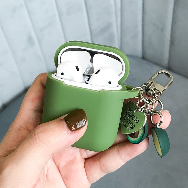 Чехол для Apple AirPods милый чехол наушников с зелеными фруктами авокадо Bluetooth