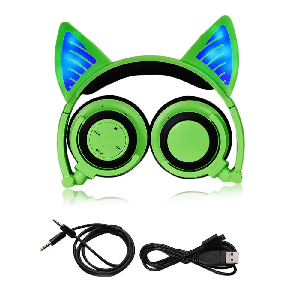Складные Наушники для косплея с кошачьими ушками Bluetooth беспроводная Проводная