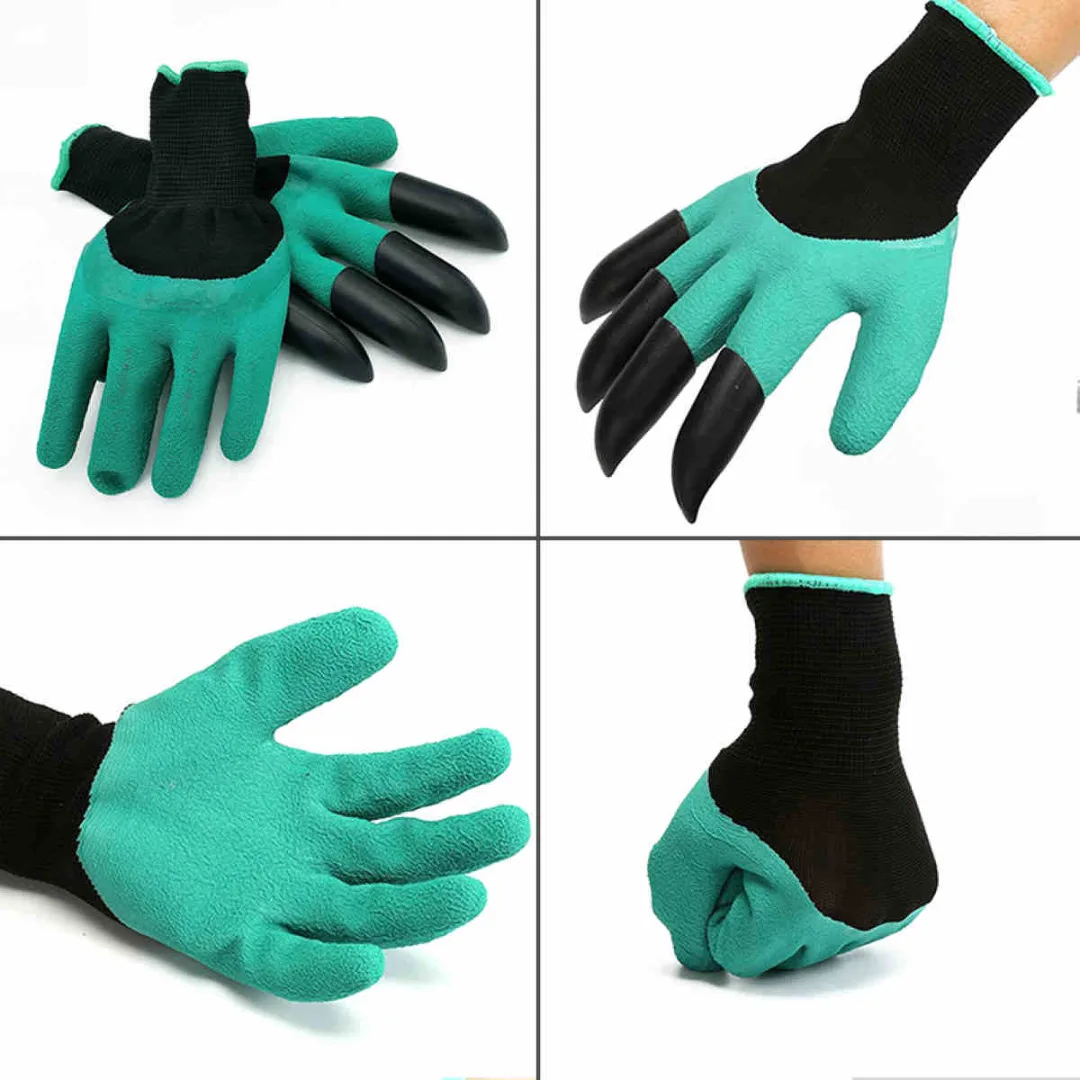 

Garden Gloves for Digging & Planting with 4 ABS Plastic Claws Gardening New Garden Planting Digger Insulated Gloves