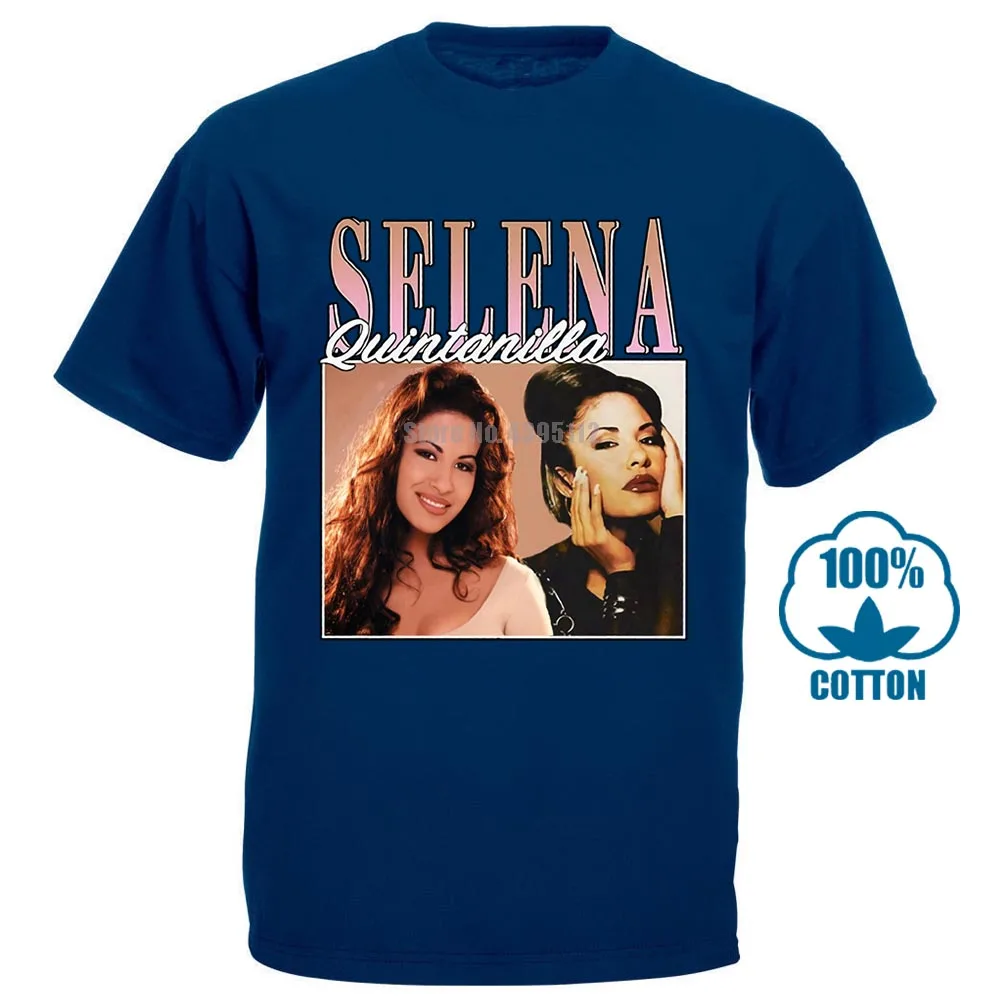 Selena Quintanilla Винтаж 90S Футболка Черный Размер S 3Xl - Цвет: Тёмно-синий