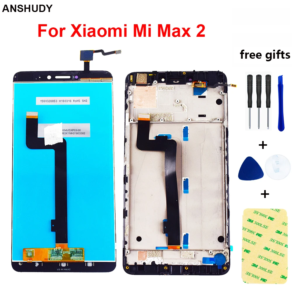 6.44&quot For Xiaomi Mi Max 2 LCD Display Touch Screen Digitizer Sensor Glass Assembly Frame XIAOMI | Мобильные телефоны и
