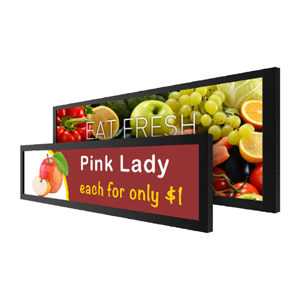 Рекламный экран для супермаркета 28 дюймов Сверхширокий растянутый ЖК-дисплей