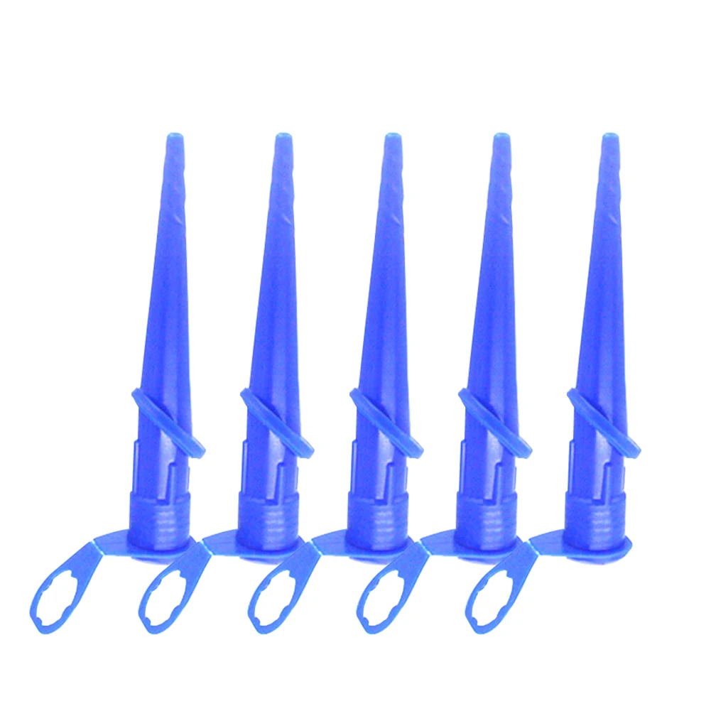 

5pcs Odorless Plastic Professional Durable Multi Directional Glass Glue Tip Mouth Construction Tools Blue Caulking Nozzle
