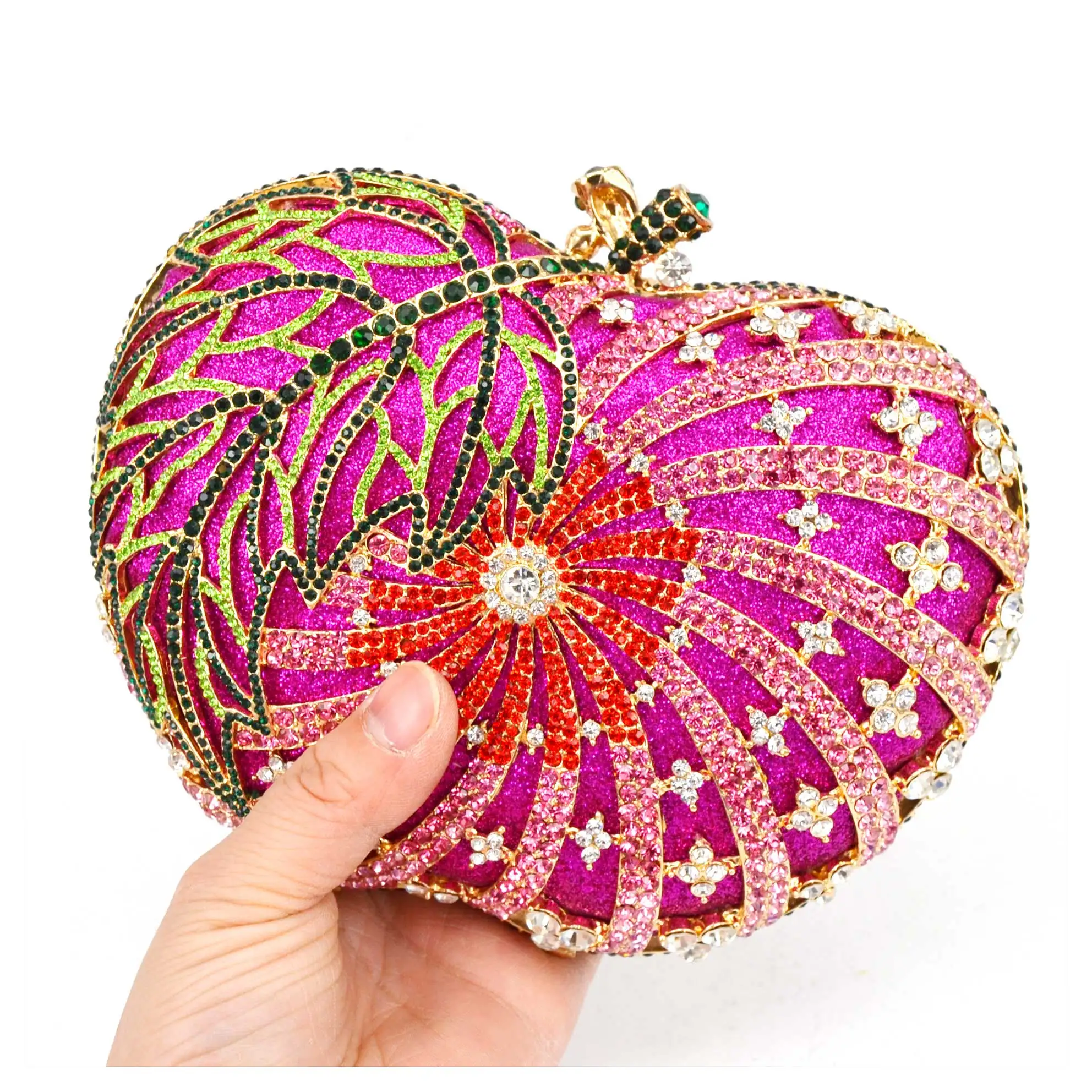 Дизайнерские роскошные сумки зеленая Женская вечерняя сумка в виде яблока для