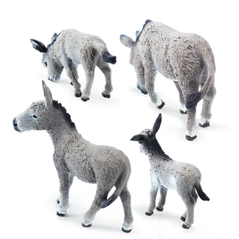 Моделирование будет животных белый/теплый белый свет ПВХ Фигурки серый смотрят