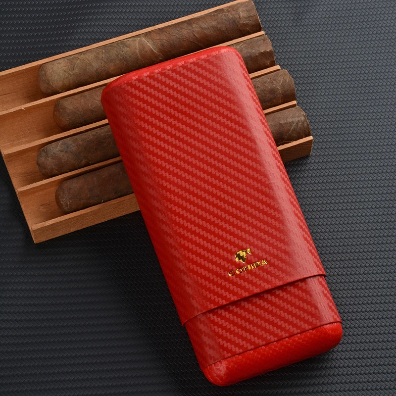 COHIBA Дорожный Чехол для сигар из углеродного волокна мини гумидор кедровая