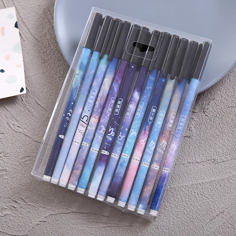 

12Pcs Creative Gel Pen Set Black Ink Cartoon Cute Gel Pens Office School Writing Student Kawaii Supplies Stationery 7 Style