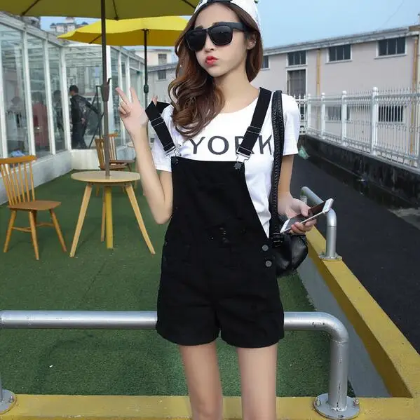 Женский джинсовый комбинезон на бретельках Свободный Повседневный в винтажном