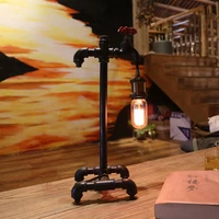 loft retro industrial wind table lamp creative led desk lamp bar cafe study bedroom water pipe decorative lamp